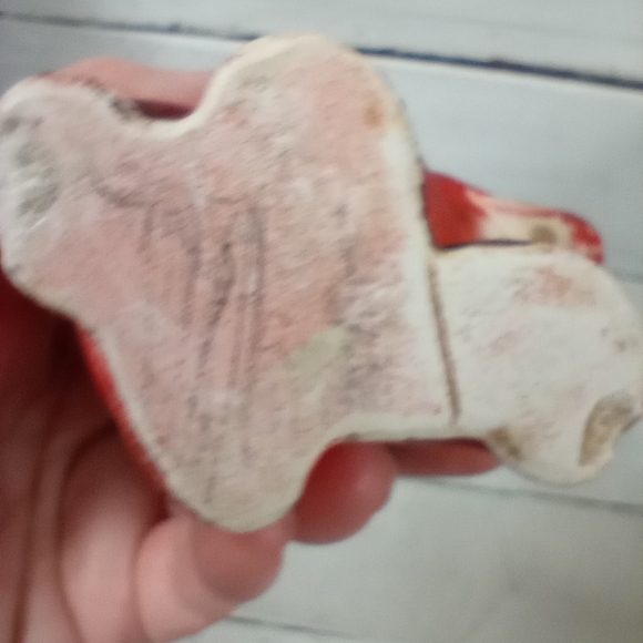 Vintage Chalkware Elephant, Circus Elephant Figurine Black and Red. - Picture 9 of 9